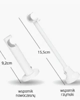 Karnisz metalowy pojedynczy SKIFF BIAŁY 19 mm