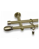 Karnisz metalowy podwójny AIDA złoty antyk 19 mm