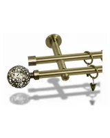 Karnisz metalowy podwójny GOPLANA złoty antyk 19 mm