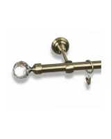 Karnisz metalowy pojedynczy CARMEN Złoty antyk 19 mm