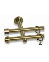 Karnisz metalowy podwójny BOLOGNA złoty antyk 19 mm