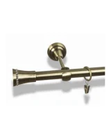 Karnisz metalowy pojedynczy TRAPEZIUM Złoty antyk 19 mm