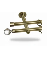 Karnisz metalowy podwójny CARMEN złoty antyk 19 mm