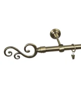 Karnisz metalowy pojedynczy SKIFF Złoty antyk 19 mm
