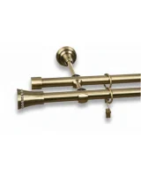 Karnisz metalowy podwójny TRAPEZIUM złoty antyk 19 mm