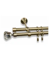 Karnisz metalowy podwójny FIGARO złoty antyk 19 mm