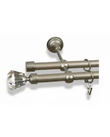 Karnisz metalowy podwójny FIGARO Satyna 19 mm
