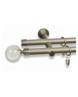 Karnisz metalowy podwójny FIDELIO Satyna 19 mm