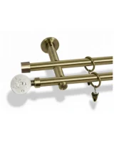 Karnisz metalowy podwójny FIDELIO złoty antyk 19 mm