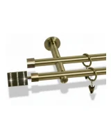 Karnisz metalowy podwójny TRIO CRYSTAL złoty antyk 19 mm