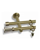 Karnisz metalowy podwójny TENOR złoty antyk 19 mm