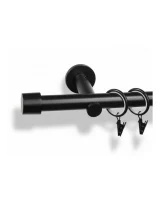 Karnisz metalowy pojedynczy UVERTURA Czarny 19 mm