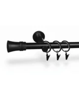 Karnisz metalowy pojedynczy LIBRETTO Czarny 19 mm