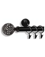 Karnisz metalowy pojedynczy GOPLANA Czarny 19 mm