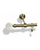 Karnisz metalowy pojedynczy FIDELIO Złoty antyk 19 mm