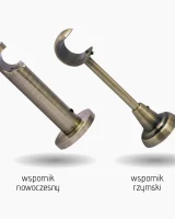 Karnisz metalowy pojedynczy VIVALDI Złoty antyk 19 mm