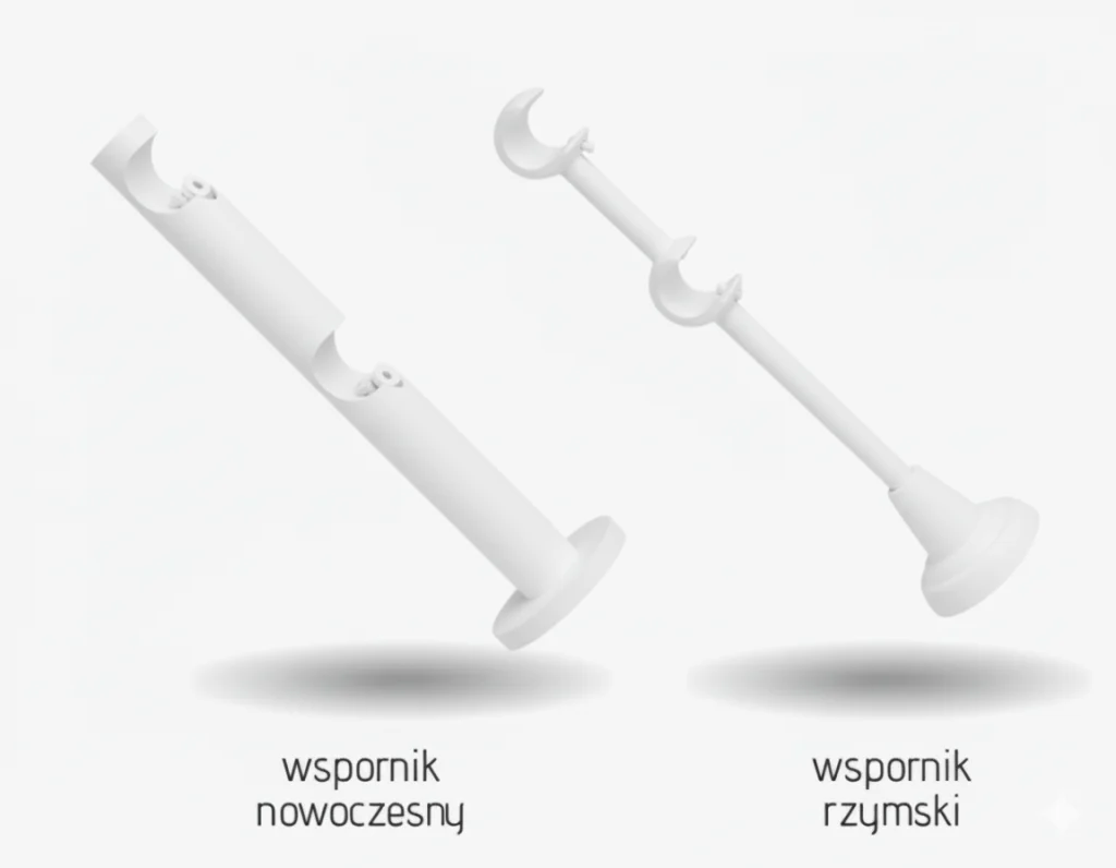 Karnisz metalowy podwójny AIDA Biały 19 mm
