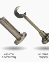 Karnisz metalowy pojedynczy ORFEUSZ Złoty antyk 19 mm