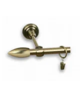 Karnisz metalowy pojedynczy ŚWIECA Złoty antyk 16 mm
