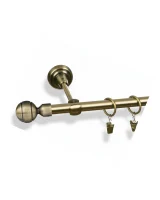 Karnisz metalowy pojedynczy KULA Złoty antyk 16 mm