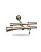 Karnisz metalowy podwójny CYLINDER Satyna 16 mm
