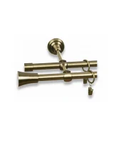 Karnisz metalowy podwójny CYLINDER złoty antyk 16 mm