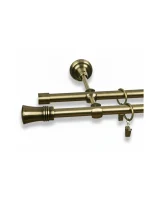 Karnisz metalowy podwójny LARGO złoty antyk 16 mm
