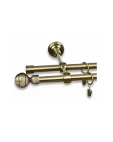 Karnisz metalowy podwójny KULA złoty antyk 16 mm