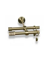 Karnisz metalowy podwójny LENTO złoty antyk 16 mm