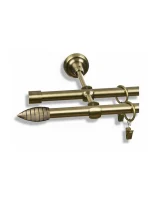 Karnisz metalowy podwójny ALLEGRO złoty antyk 16 mm