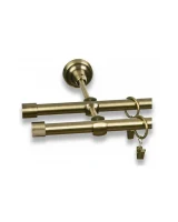 Karnisz metalowy podwójny WALEC złoty antyk 16 mm