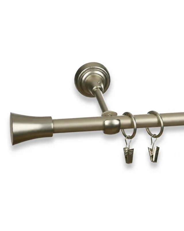 Karnisz metalowy pojedynczy CYLINDER Satyna 16 mm