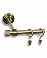 Karnisz metalowy pojedynczy WALEC Złoty antyk 16 mm