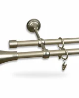 Karnisz metalowy podwójny CYLINDER Satyna 16 mm