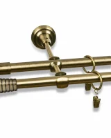 Karnisz metalowy podwójny ADAGIO złoty antyk 16 mm