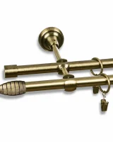 Karnisz metalowy podwójny ALLEGRO złoty antyk 16 mm