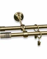 Karnisz metalowy podwójny PRESTO złoty antyk 16 mm