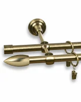 Karnisz metalowy podwójny ŚWIECA złoty antyk 16 mm