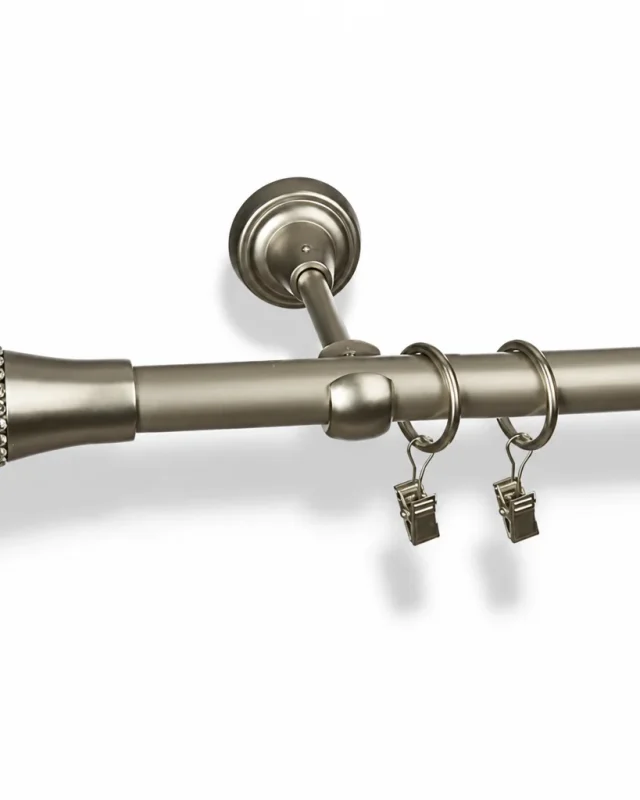 Karnisz metalowy pojedynczy TRAPEZIUM Satyna 19 mm