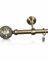 Karnisz metalowy pojedynczy GOPLANA Złoty antyk 19 mm
