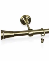 Karnisz metalowy pojedynczy TRAPEZIUM Złoty antyk 19 mm