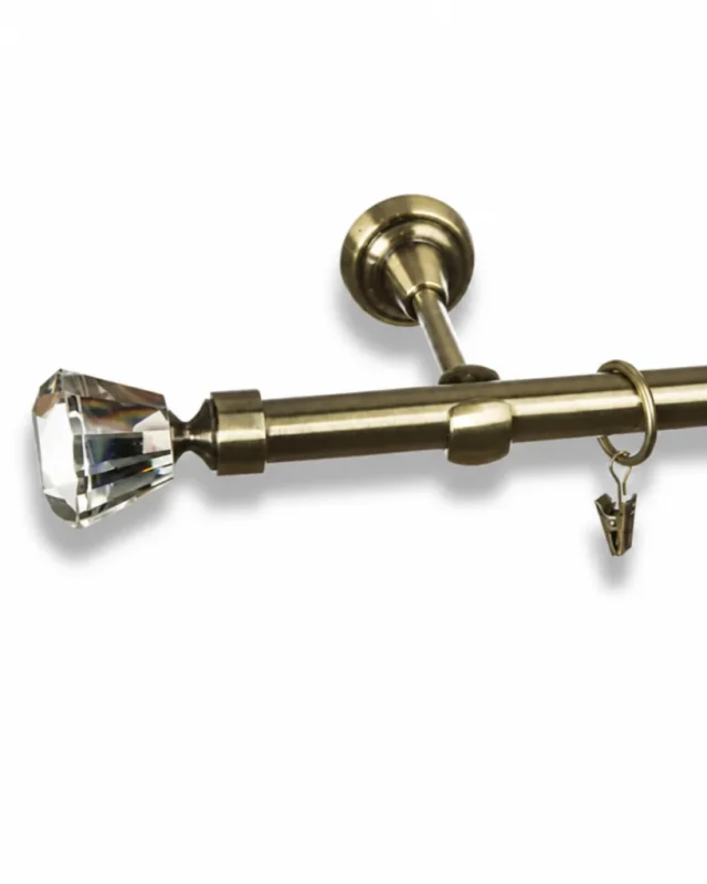 Karnisz metalowy pojedynczy FIGARO Złoty antyk 19 mm