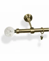 Karnisz metalowy pojedynczy FIDELIO Złoty antyk 19 mm