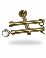 Karnisz metalowy podwójny CARMEN złoty antyk 19 mm
