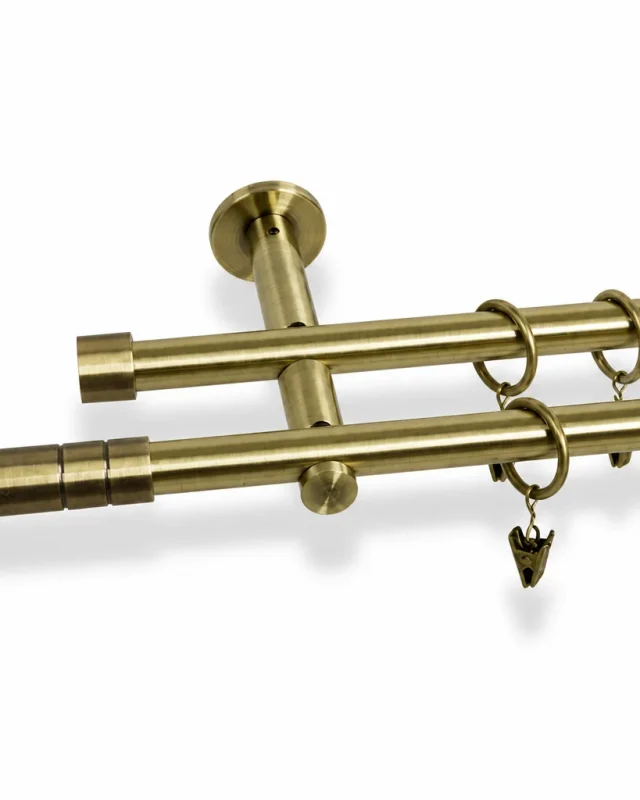 Karnisz metalowy podwójny TOSCA złoty antyk 19 mm