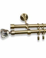 Karnisz metalowy podwójny FIGARO złoty antyk 19 mm