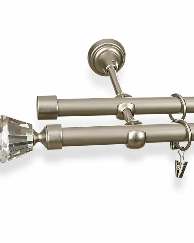 Karnisz metalowy podwójny FIGARO Satyna 19 mm