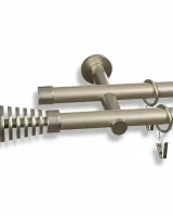 Karnisz metalowy podwójny TENOR Satyna 19 mm