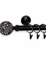 Karnisz metalowy pojedynczy GOPLANA Czarny 19 mm
