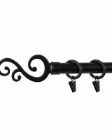 Karnisz metalowy pojedynczy SKIFF Czarny 19 mm